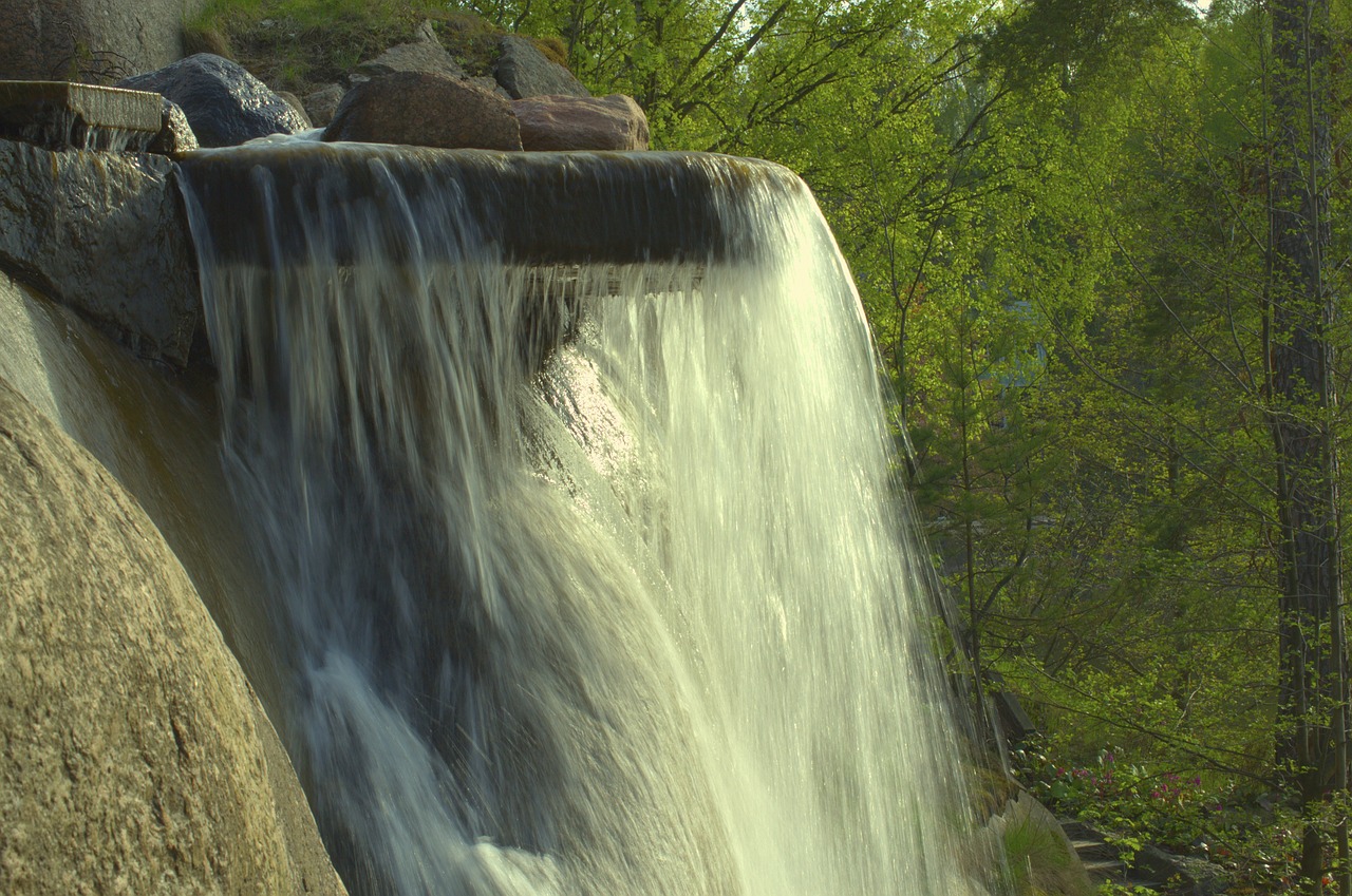 waterfall summer rock free photo