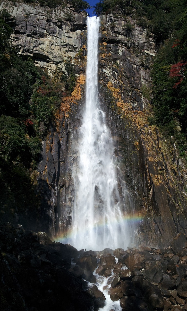waterfall natural rainbow free photo