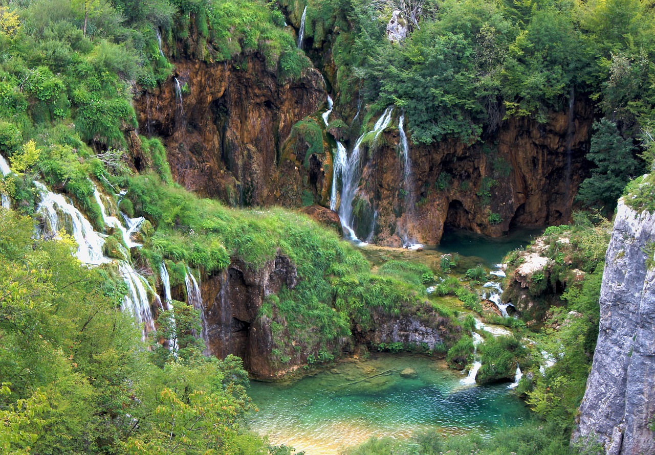 waterfall nature croatia free photo