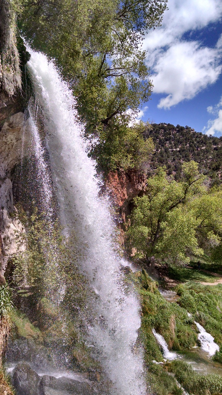 waterfall sky mountain free photo