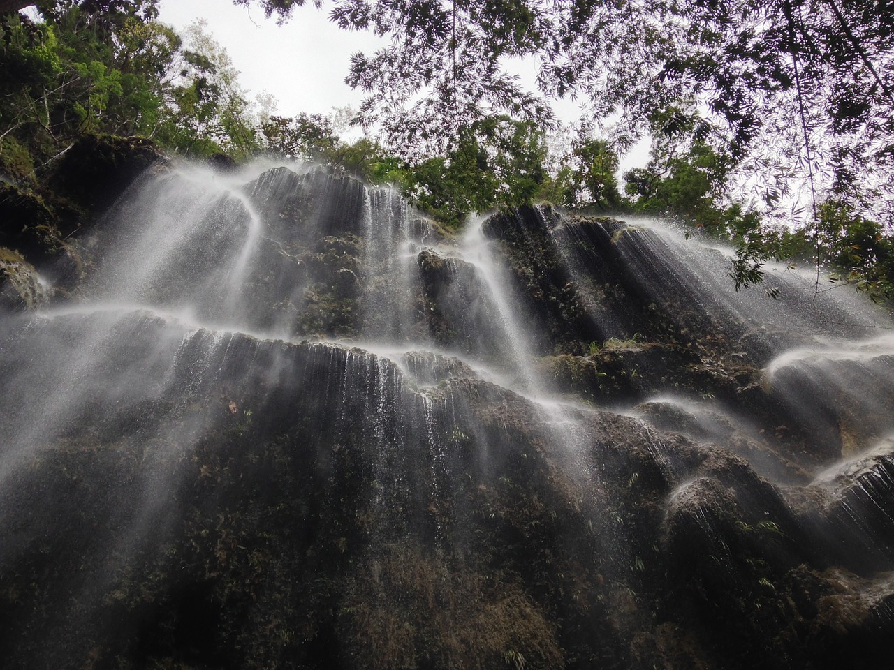 waterfall perspective nature free photo