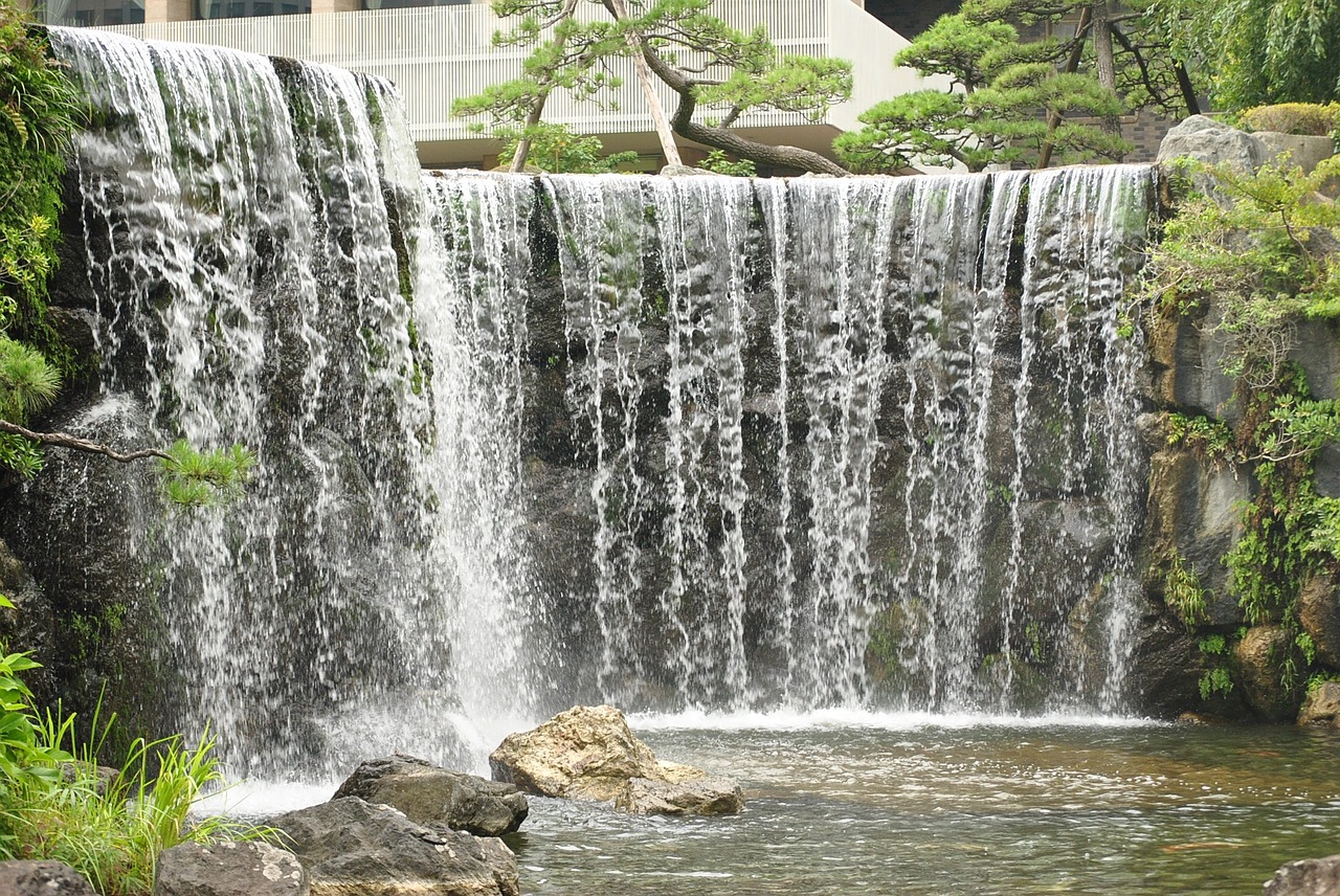 waterfall nature garden free photo