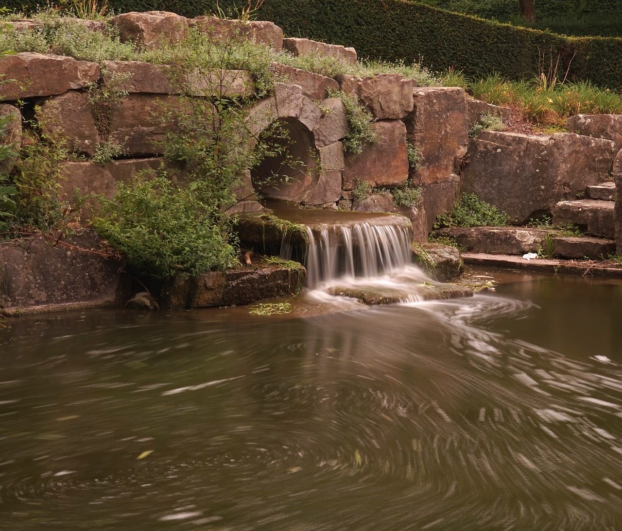 waterfall pond lake free photo