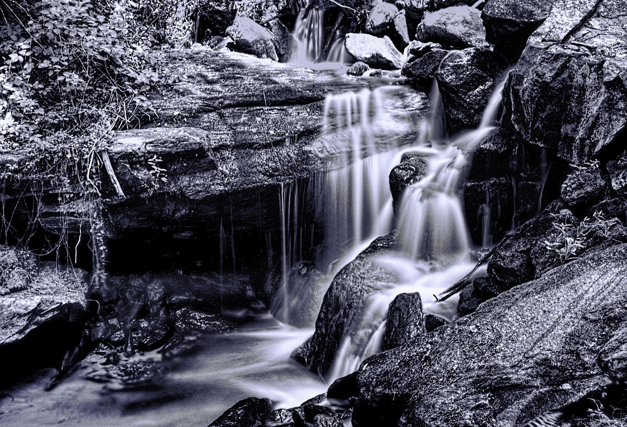 waterfall georgia black and white free photo
