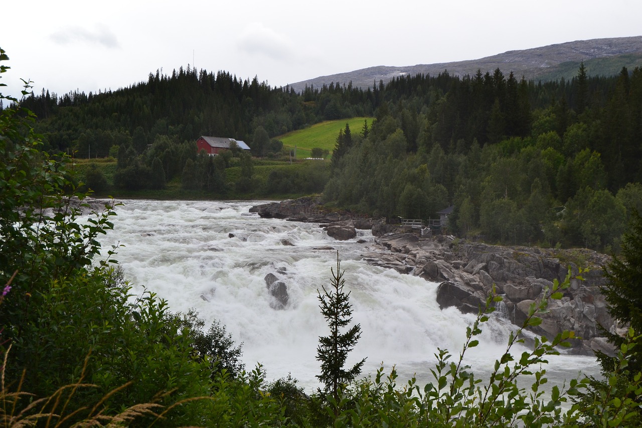 waterfall norway vefsna free photo