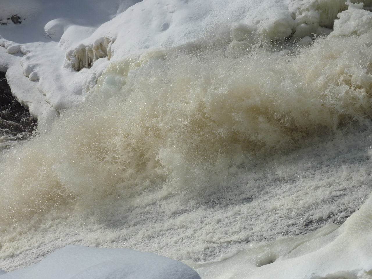 waterfall winter river free photo