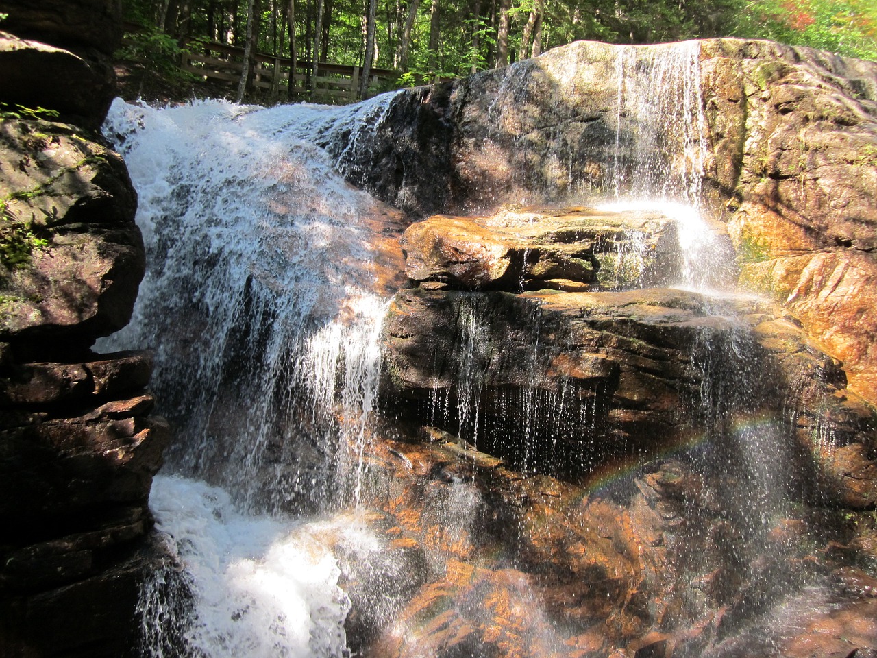 waterfalls new england rainbow free photo