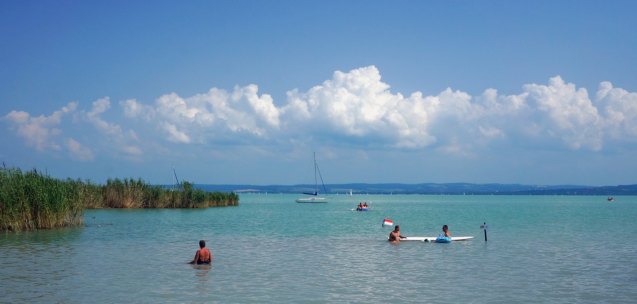 waterfront lake balaton hungary free photo