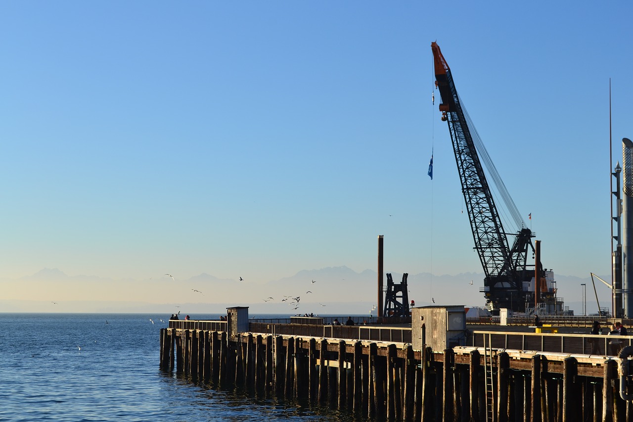 waterfront crane dock free photo