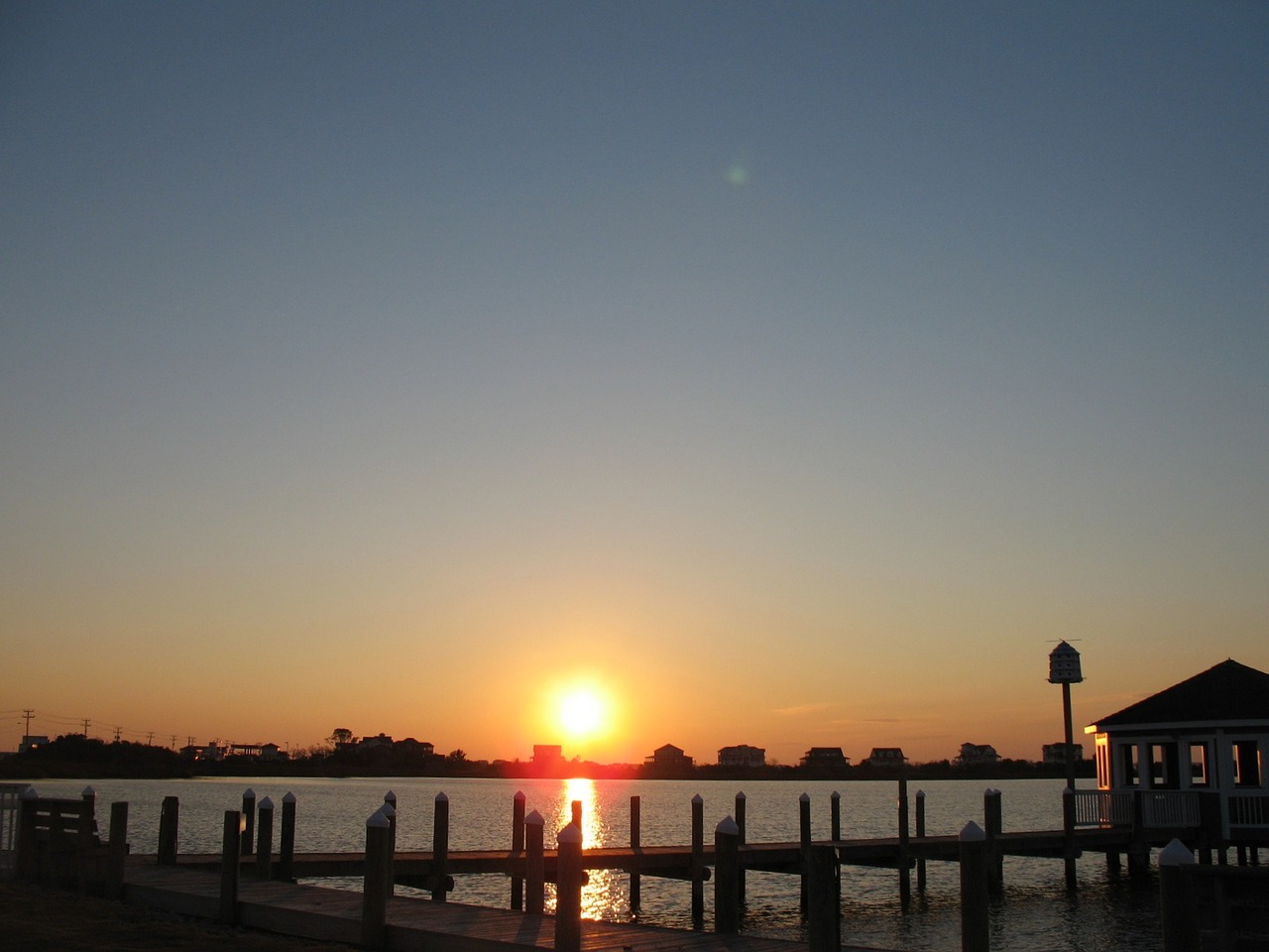 waterfront sunset sky free photo