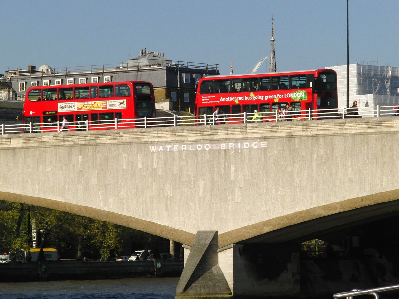 waterloo bridge london buses free photo