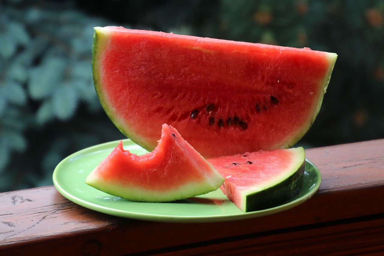 watermelon  sectioned  gnawed free photo