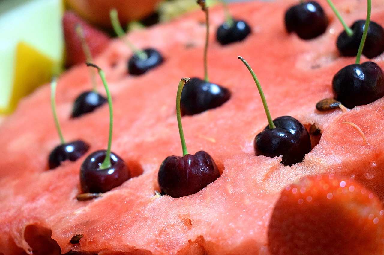 watermelon  cherry  fruit free photo