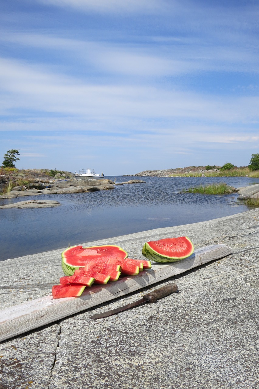 watermelon natural harbor cliff free photo