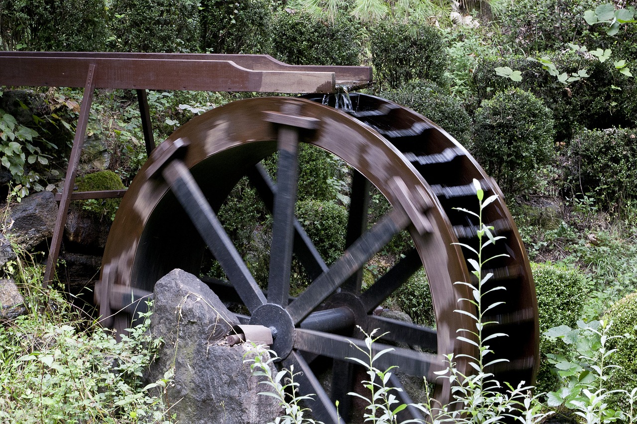 watermill water scenery free photo