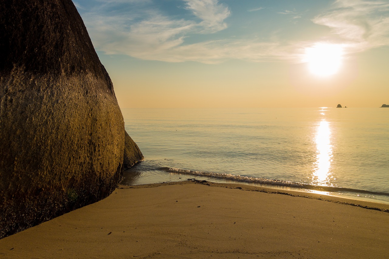 waters beach sunset free photo