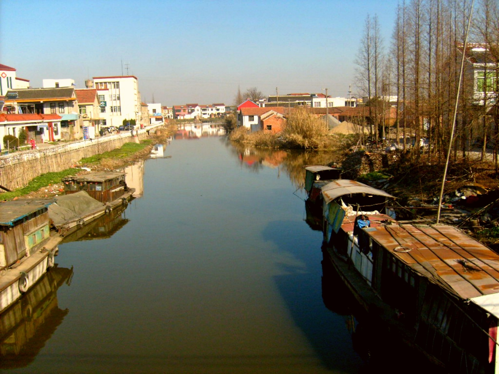 landscape waterway canal free photo
