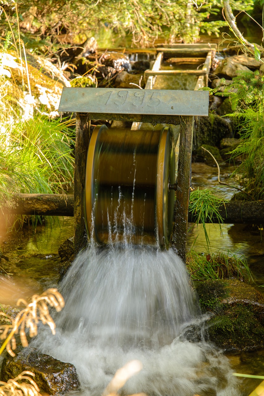 waterwheel water bach free photo