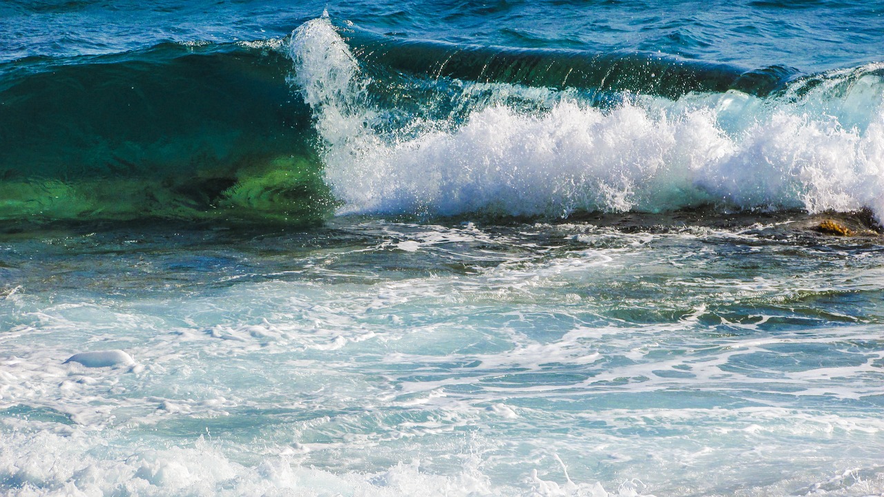 wave smashing foam free photo