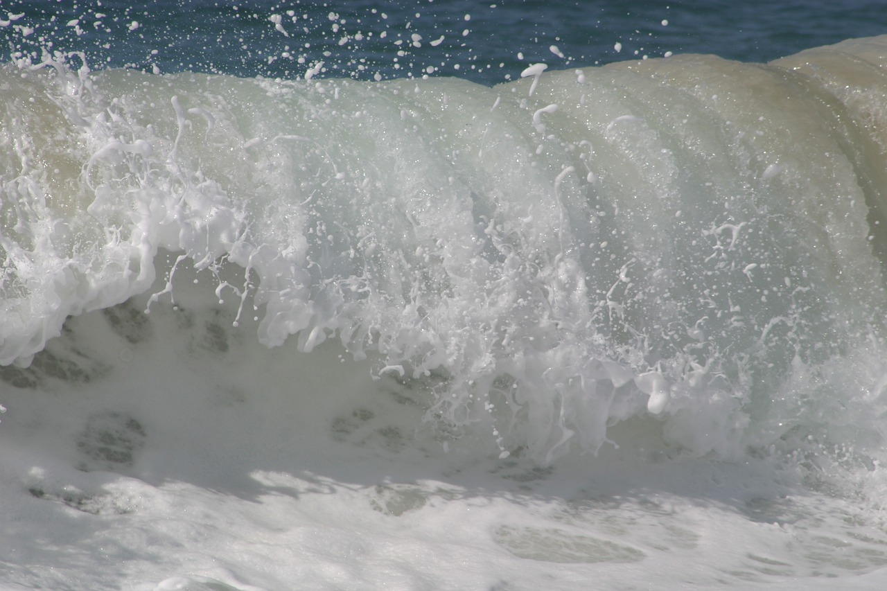 wave breaking water free photo
