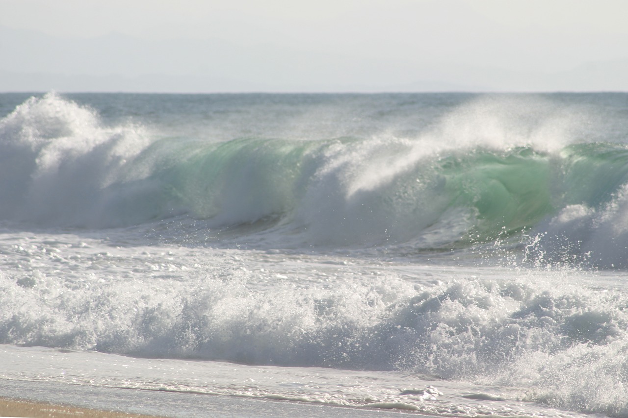 wave breaking spray free photo