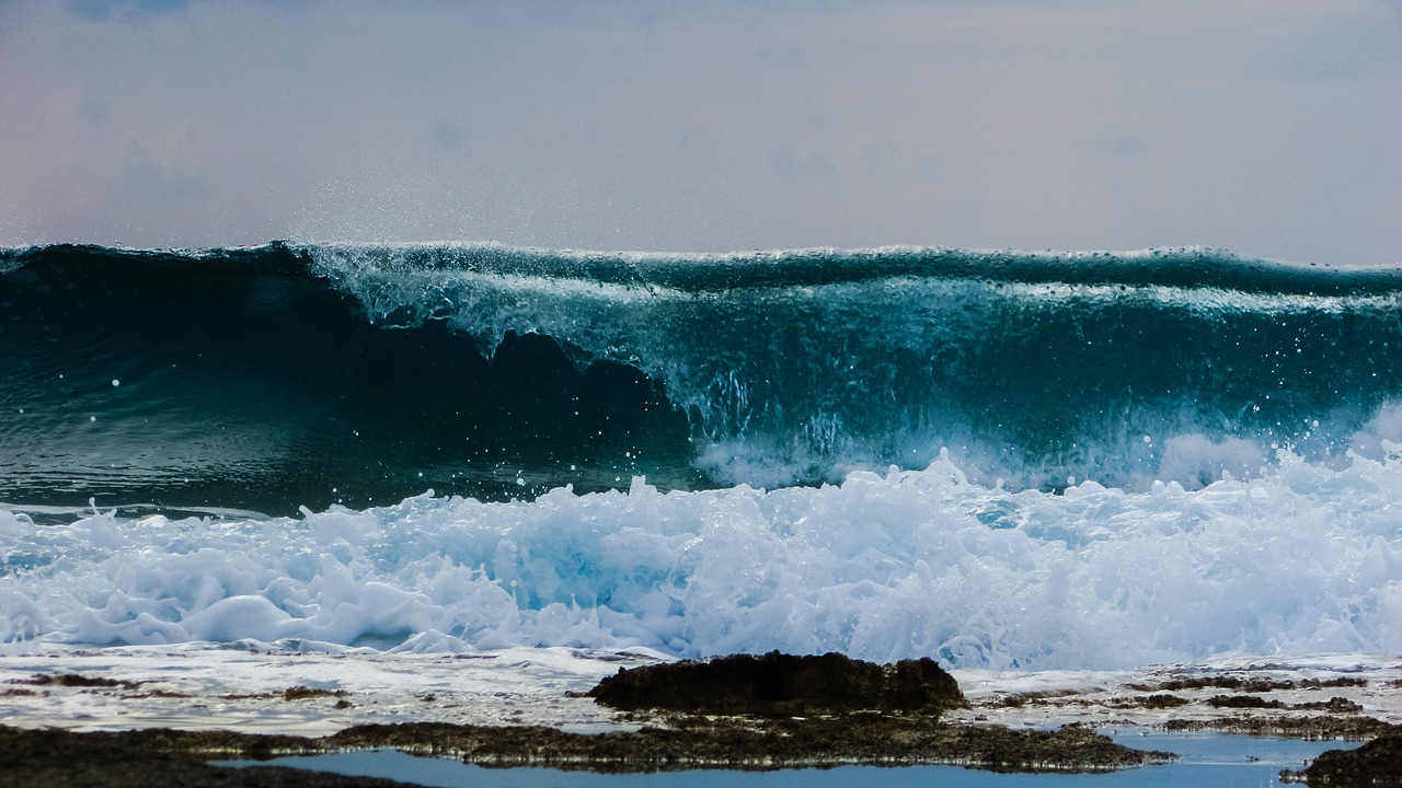 wave smashing foam free photo