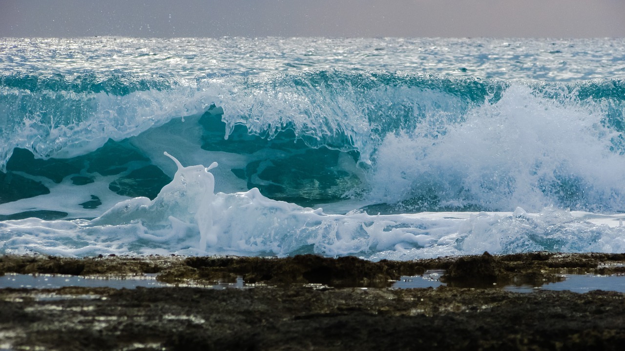 wave smashing foam free photo