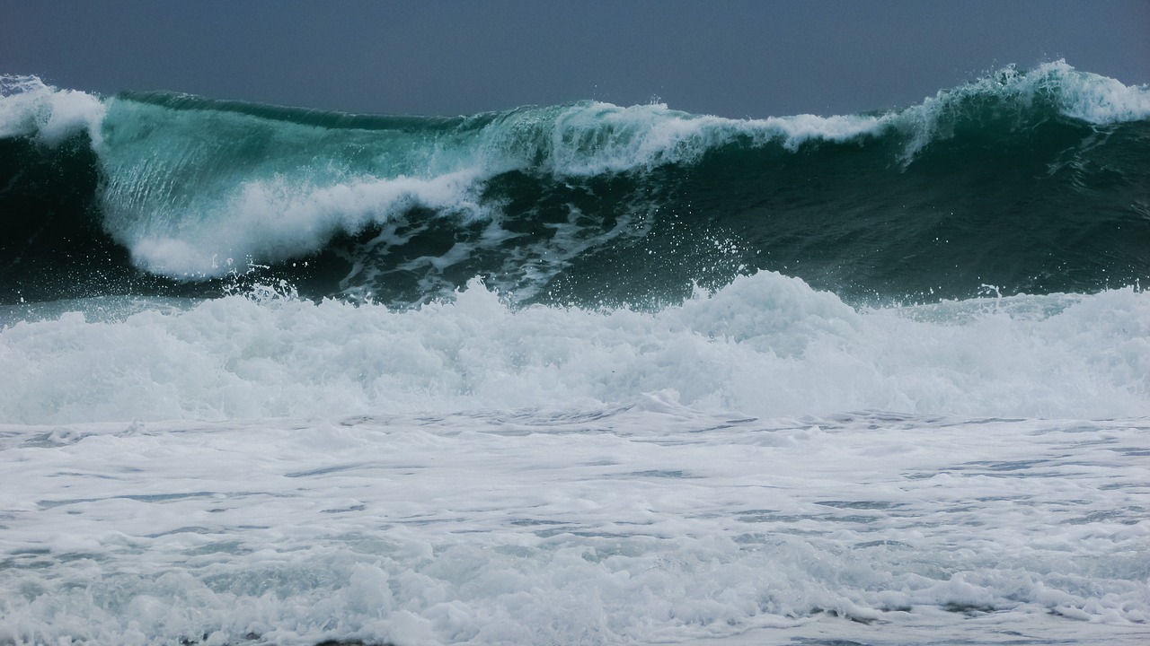 wave smashing wind free photo