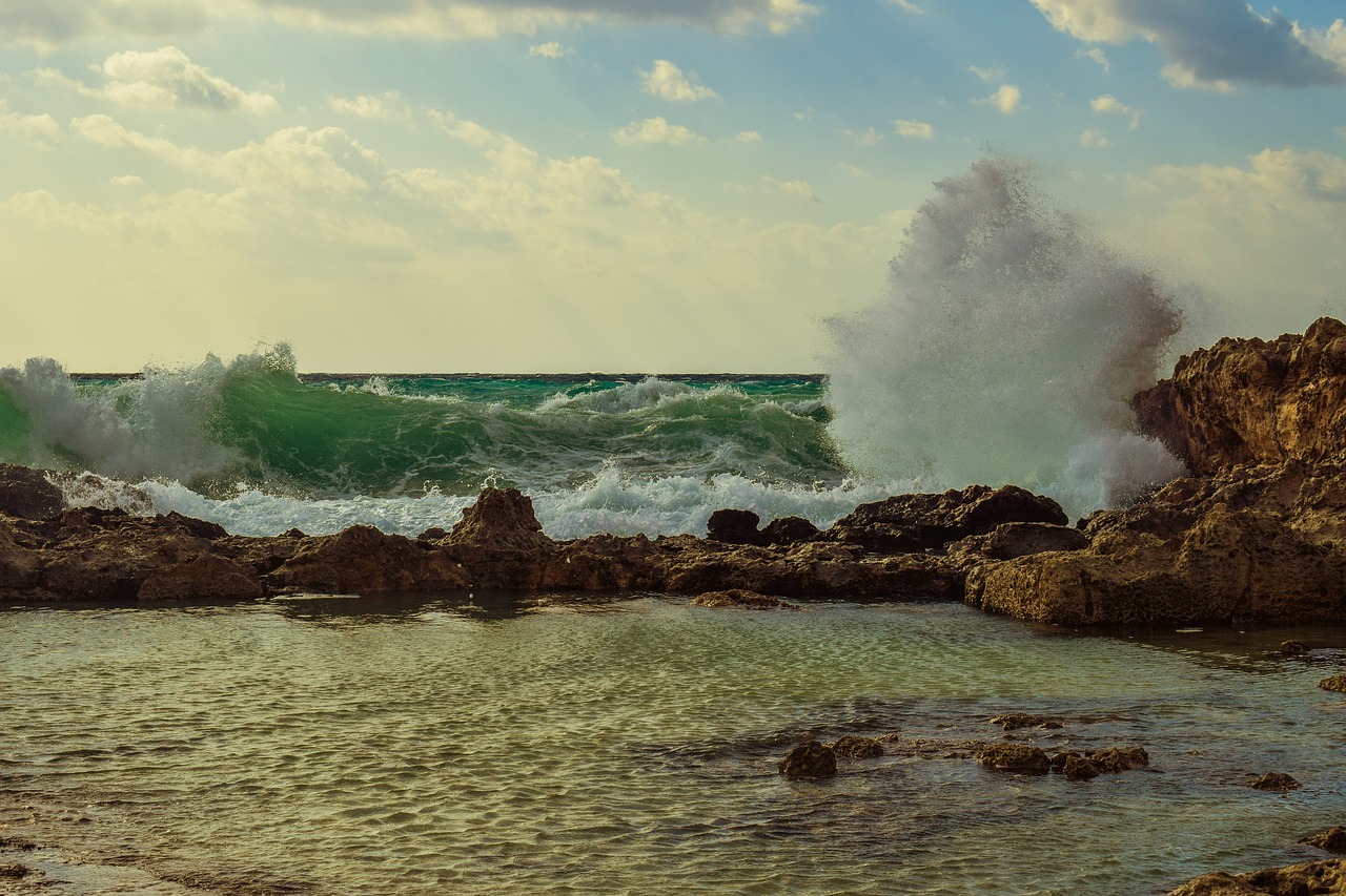 wave crashing coast free photo
