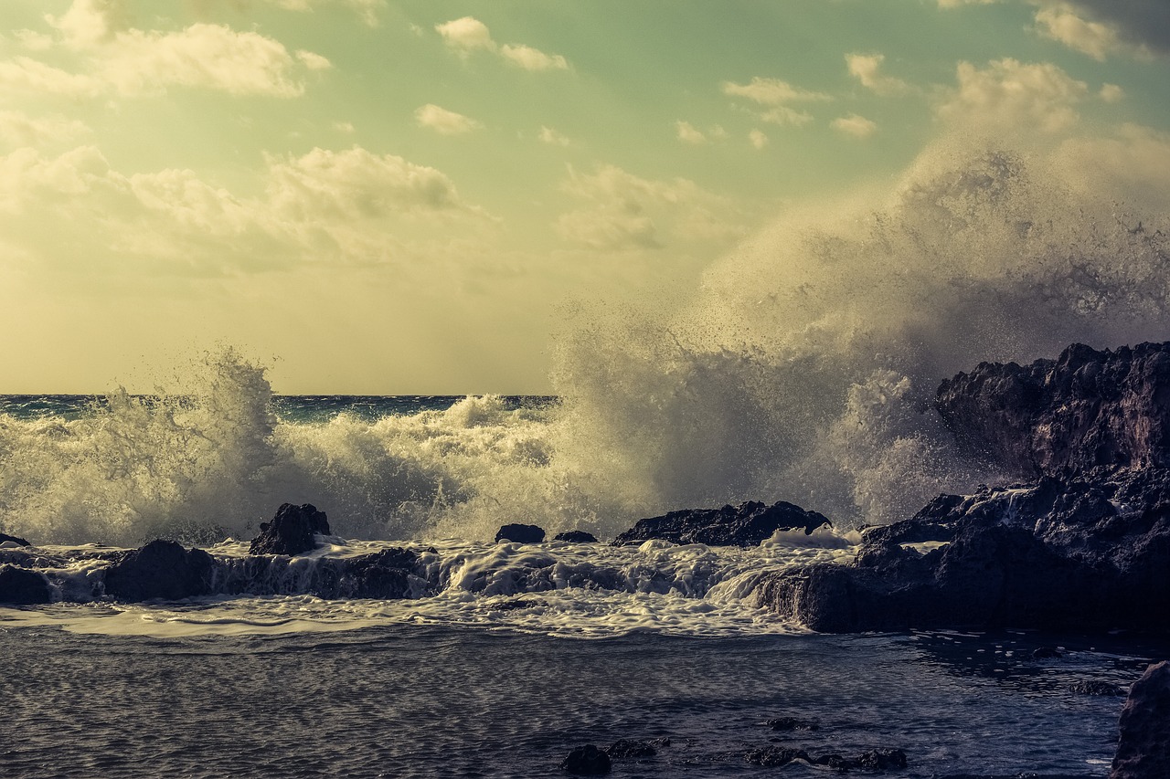 wave crashing coast free photo