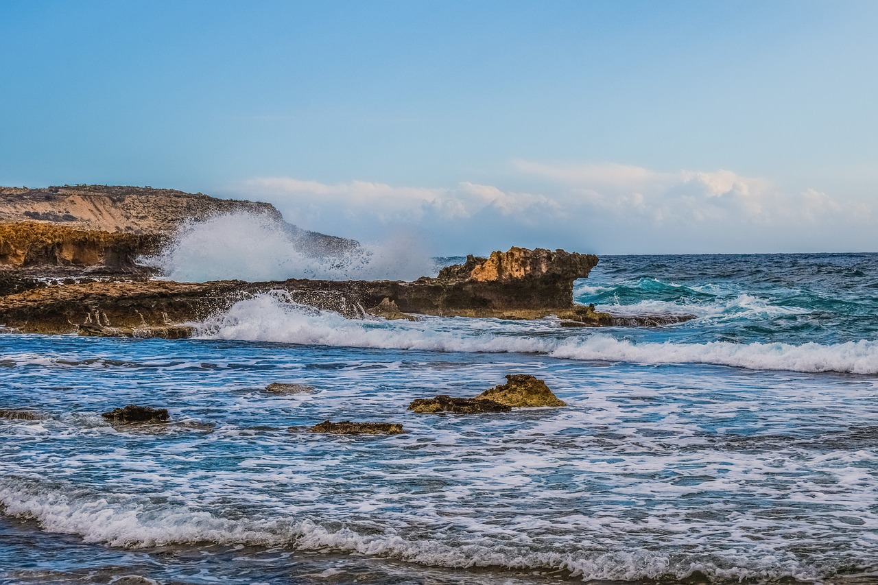 wave smashing coast free photo