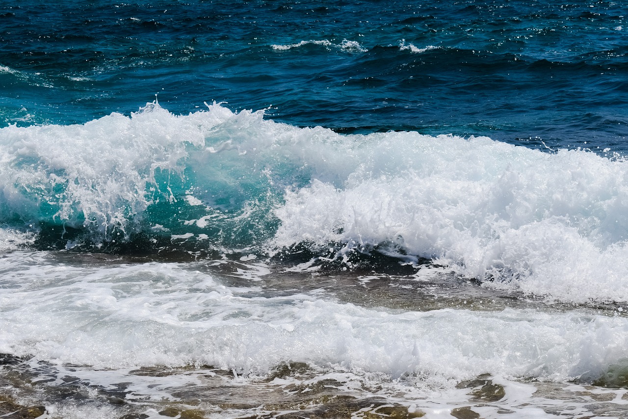 wave smashing foam free photo