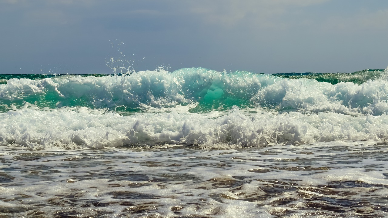 wave smashing beach free photo