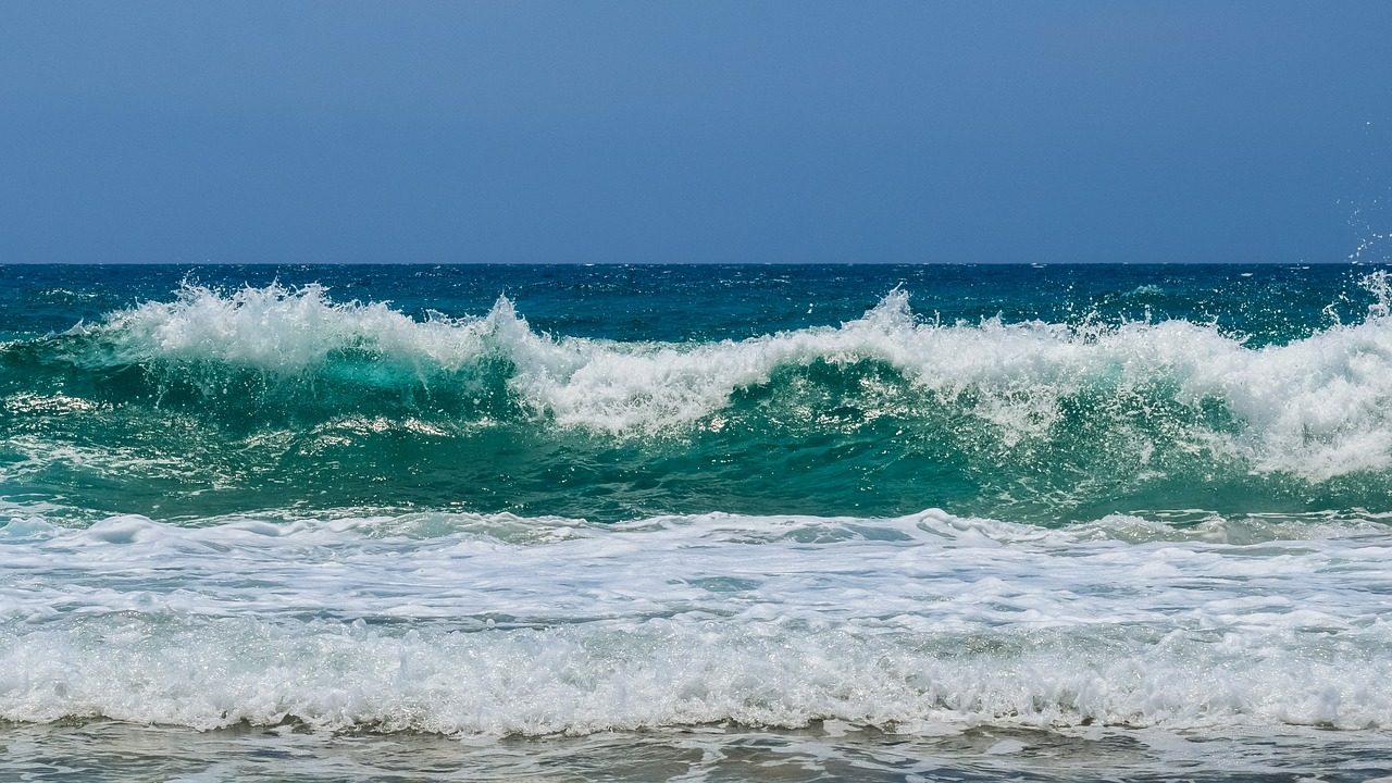 wave smashing beach free photo