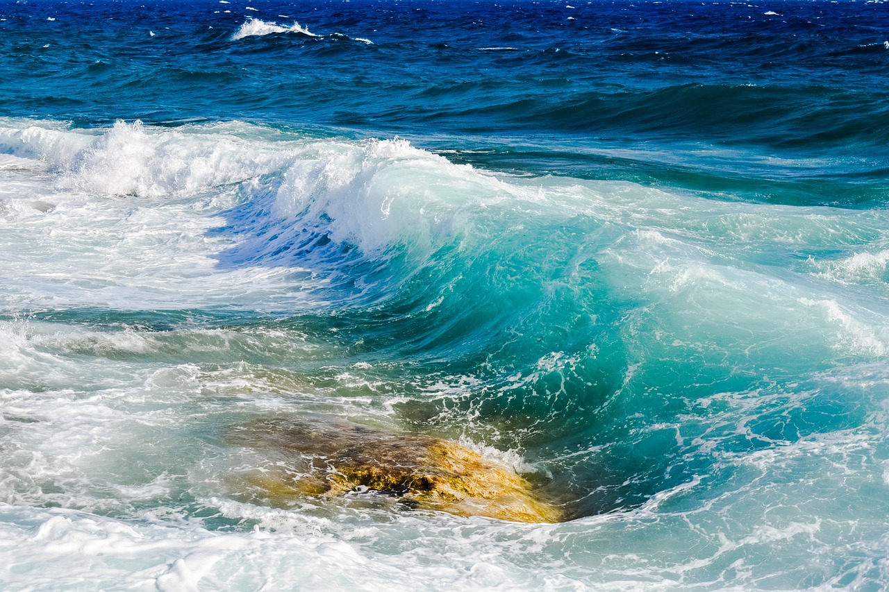 wave smashing transparent free photo