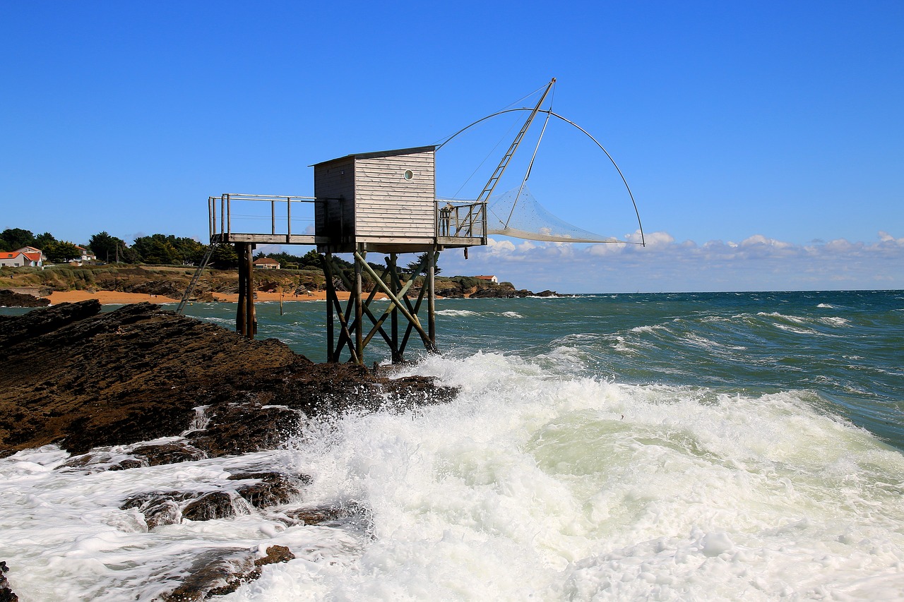 wave sea fishing free photo