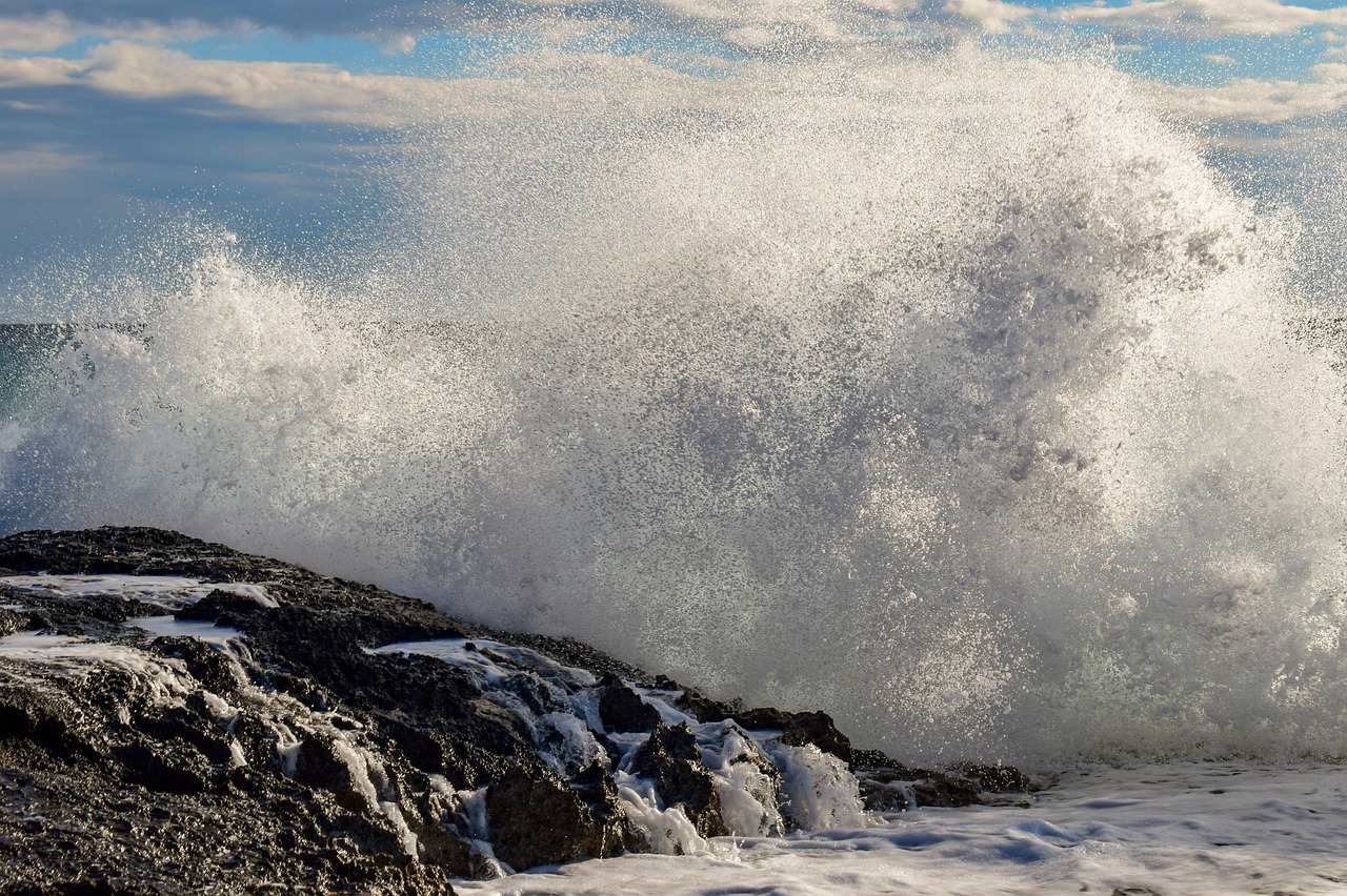 wave  smashing  sea free photo