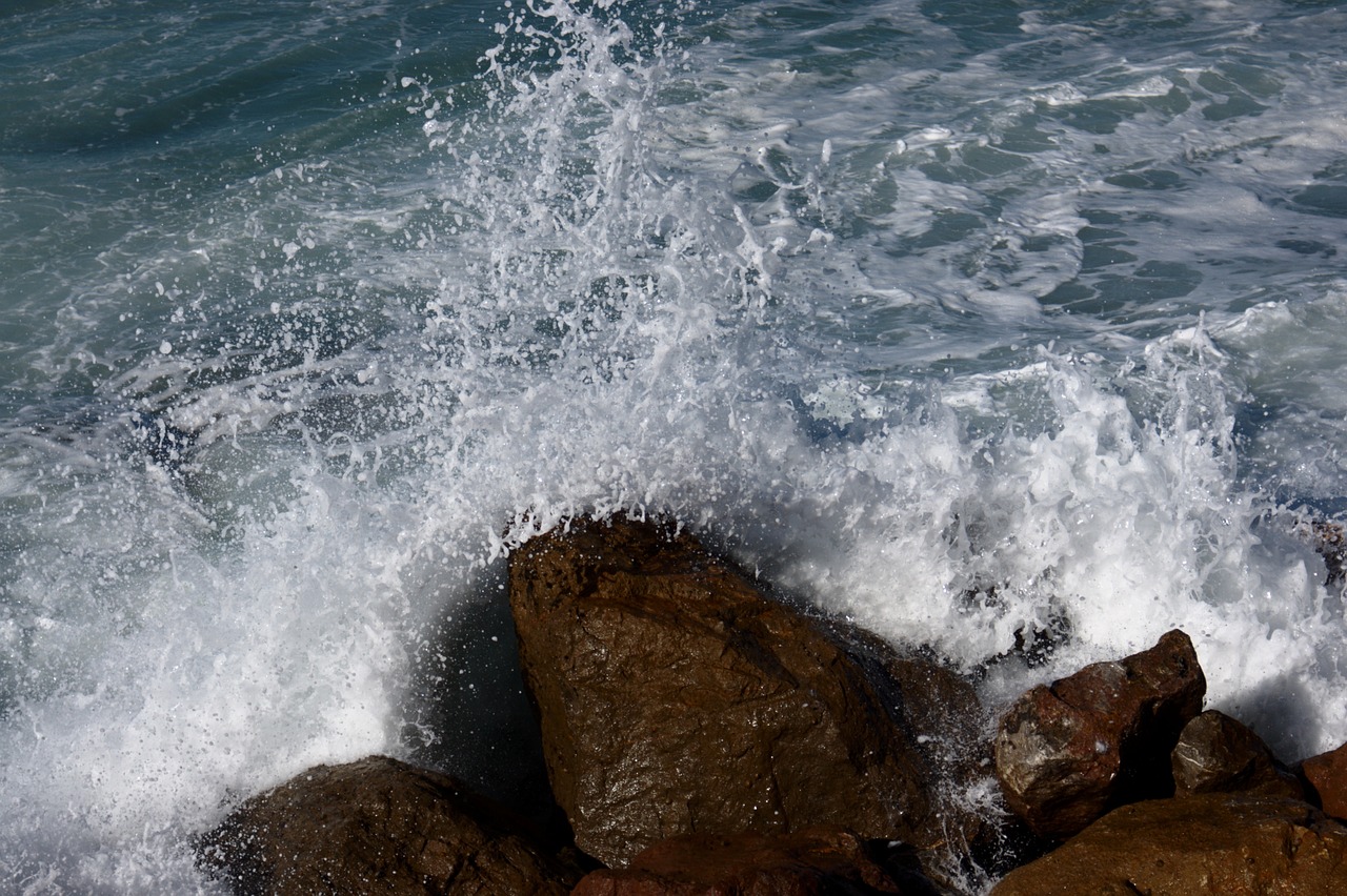 wave rocks sea free photo