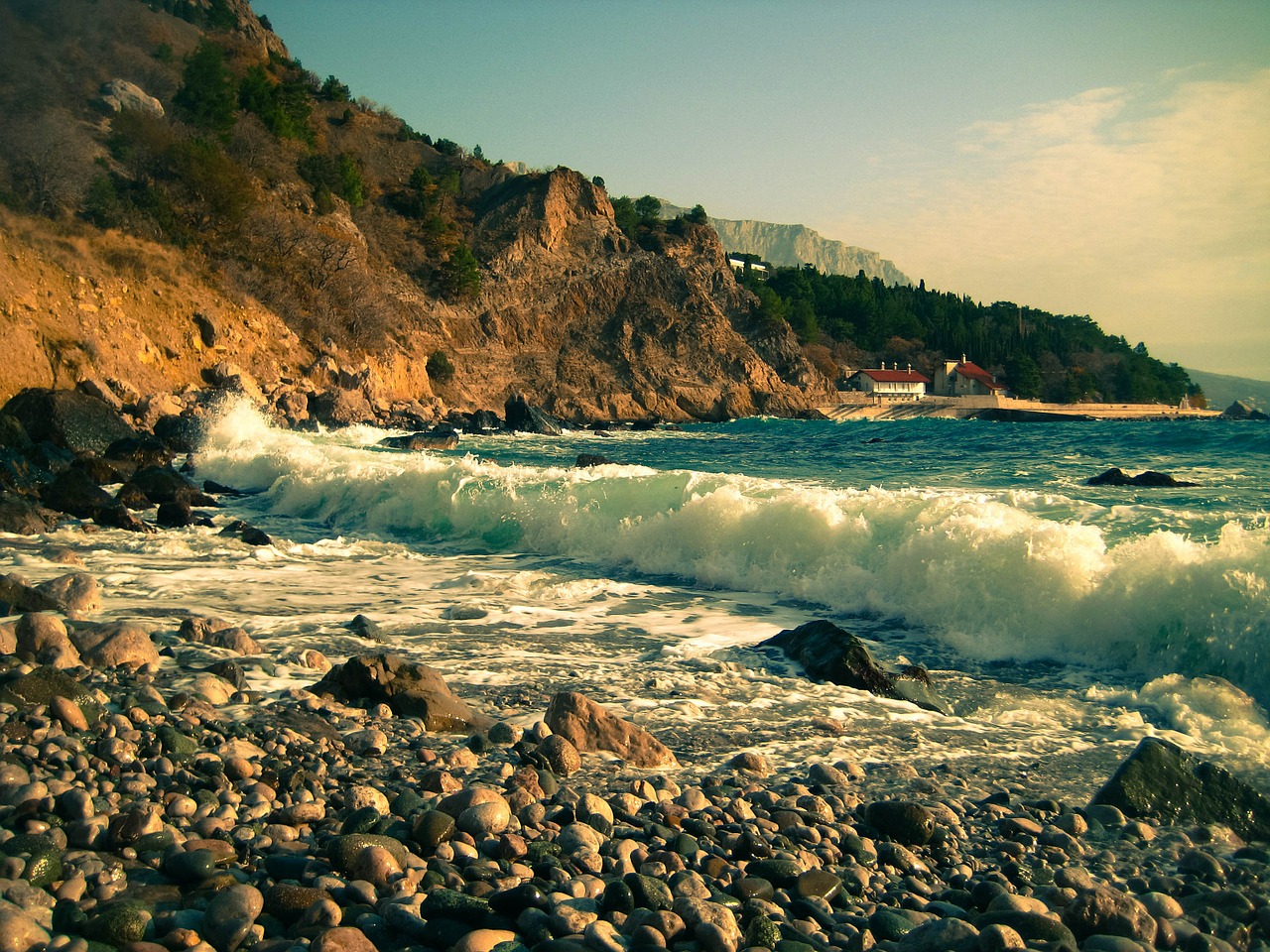 wave sea rock free photo