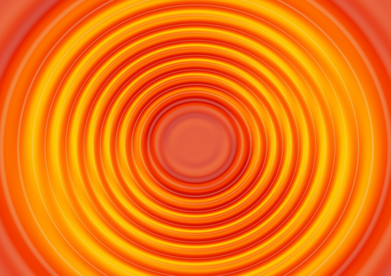 wave orange concentric free photo