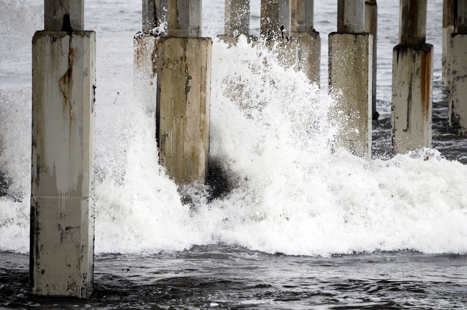 pier pier posts wave free photo