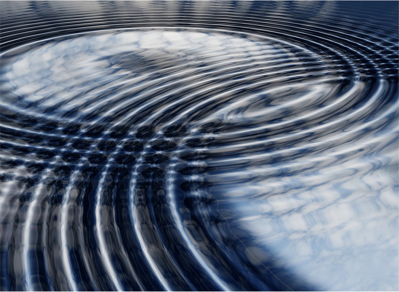 wave motion waves circles water free photo