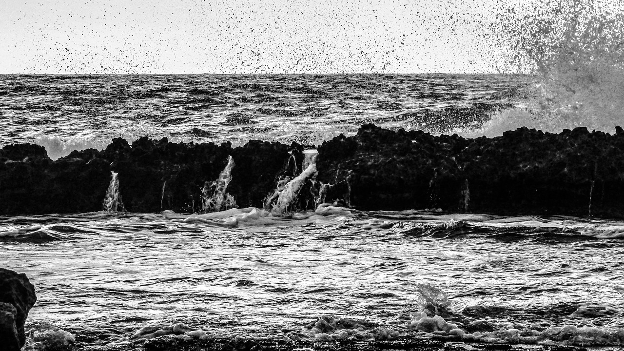 waves powerful sea free photo