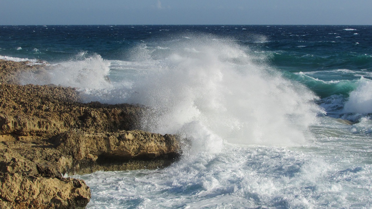 waves smashing spray free photo