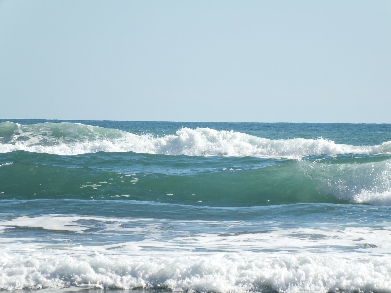 waves sky beach free photo