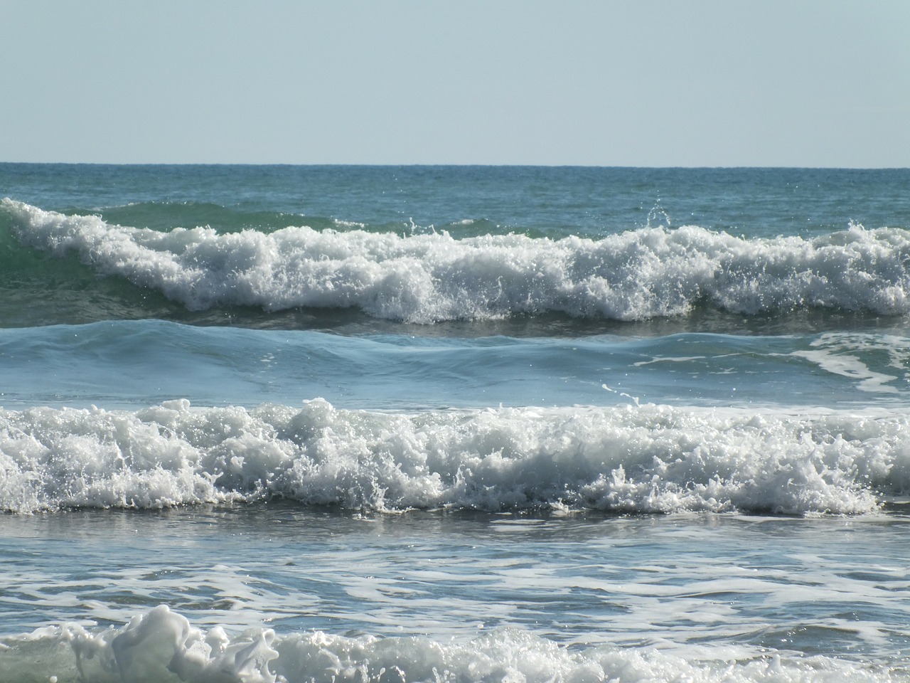 waves sky beach free photo