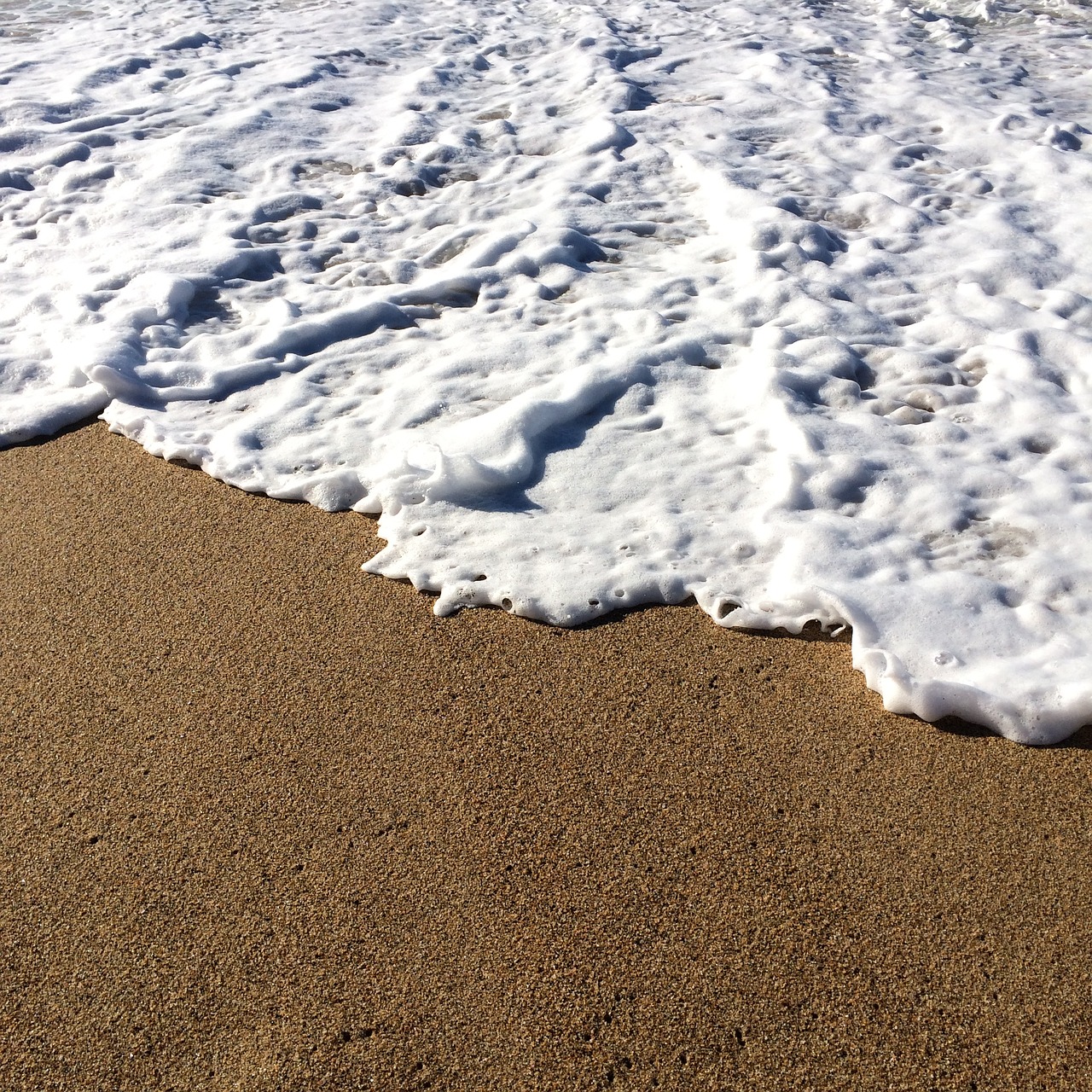 waves sand beach free photo