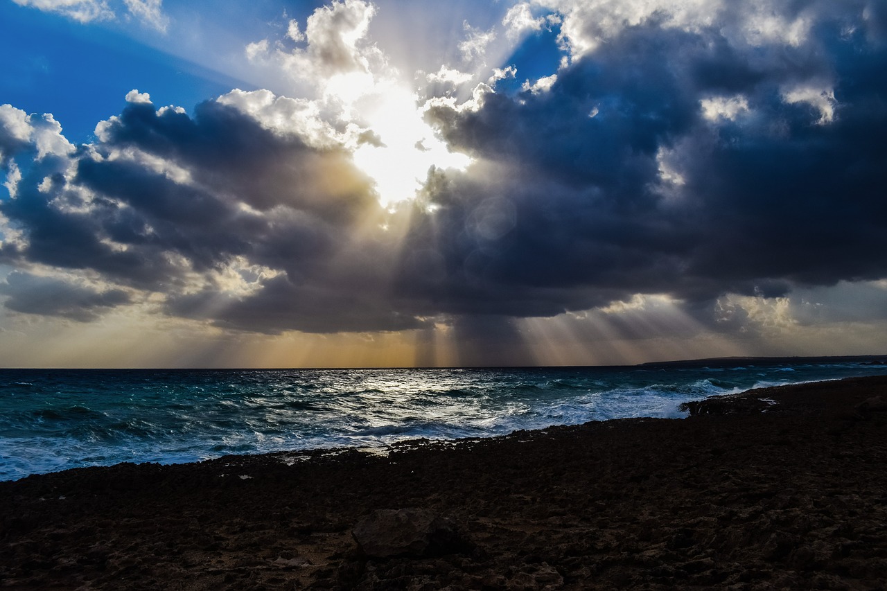 waves storm clouds free photo