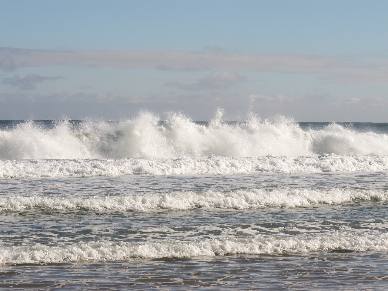 waves sky foam free photo