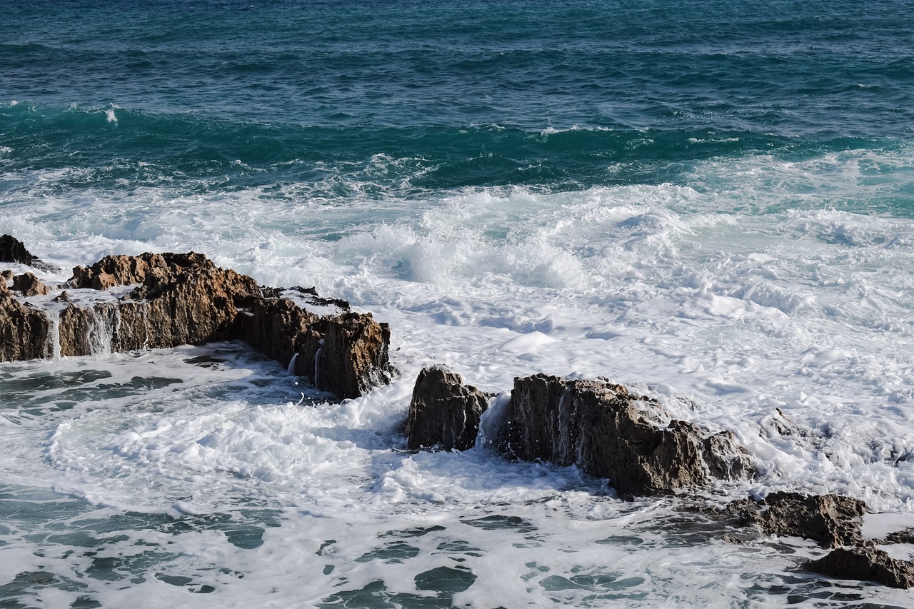 waves rocky coast erosion free photo